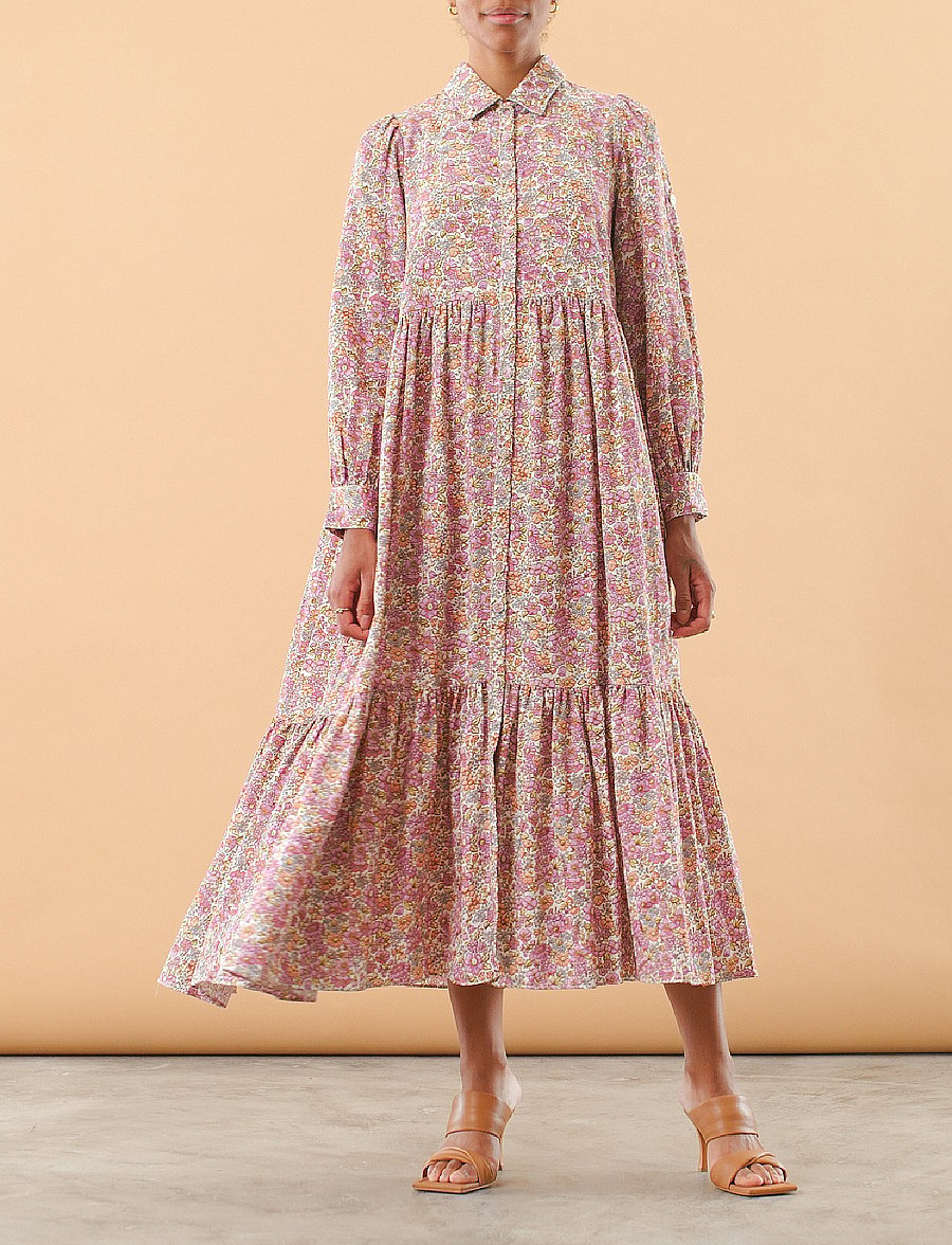 by Ti Mo - Cotton Jacquard Shirt Dress - light field - 0