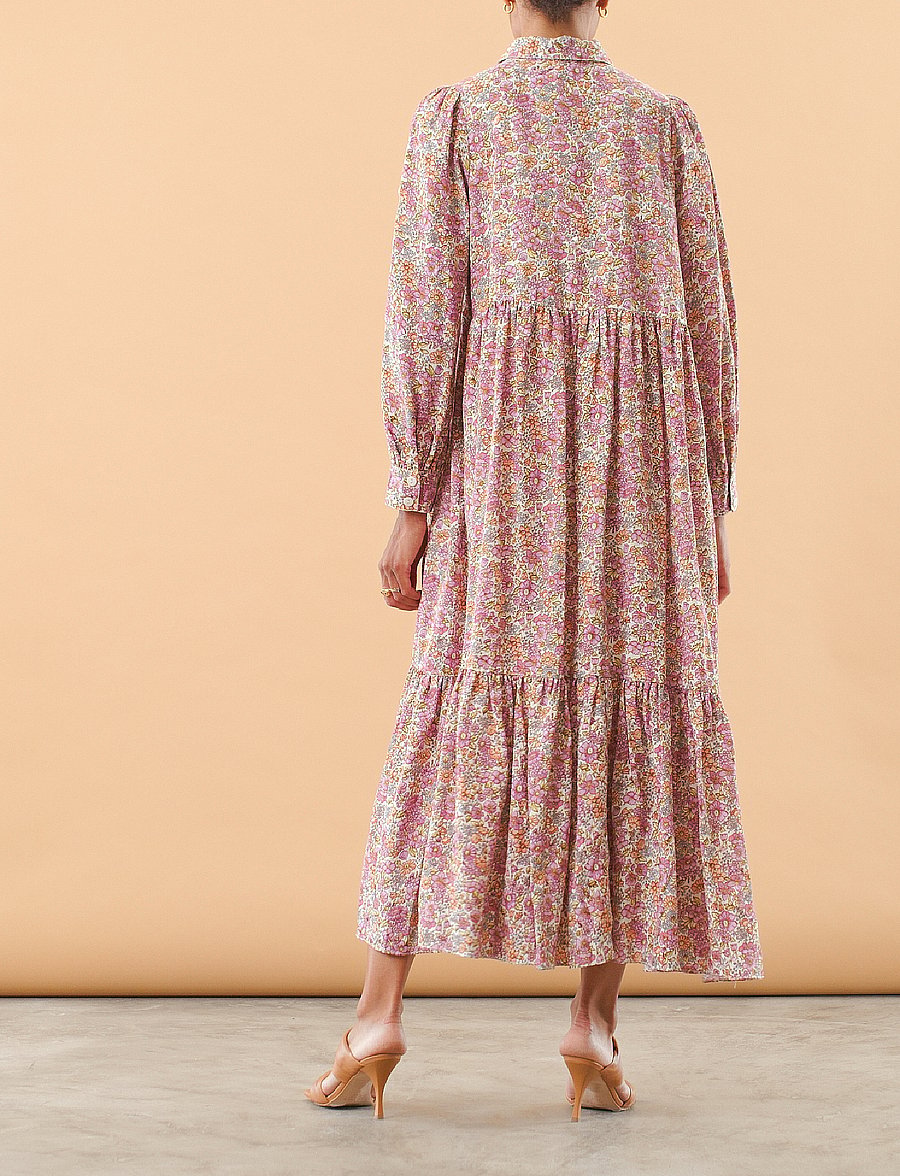 by Ti Mo - Cotton Jacquard Shirt Dress - light field - 3