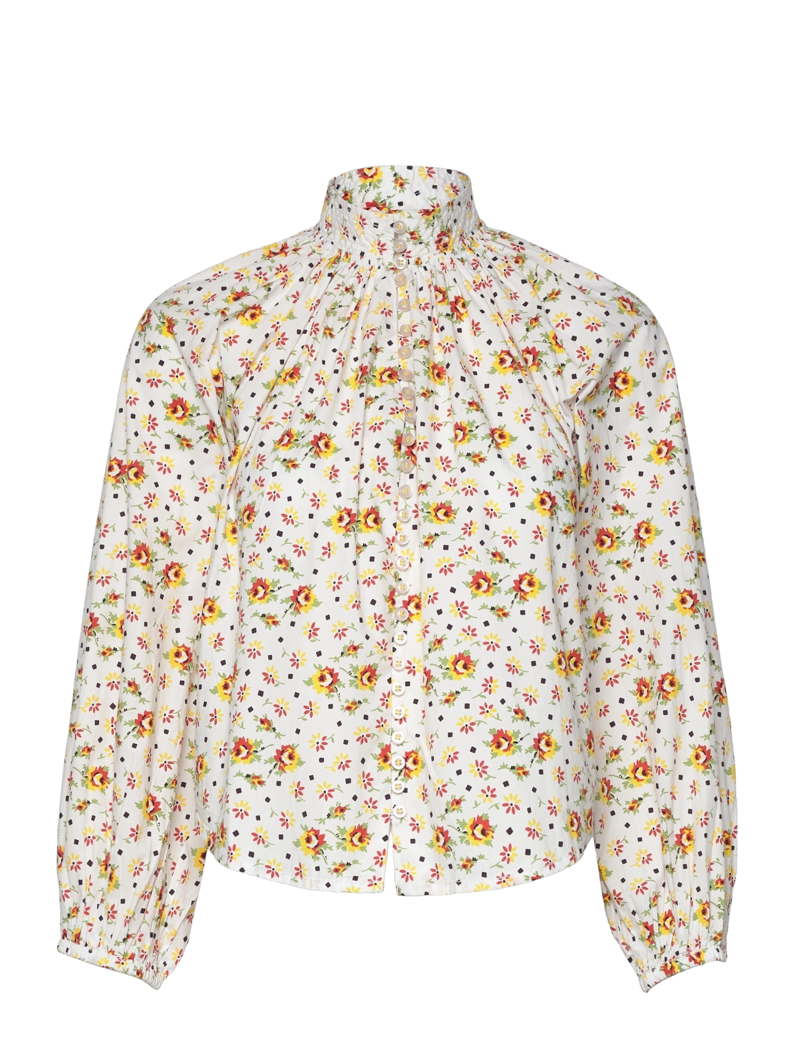 by Ti Mo - Poplin Blouse - 215 - square flower - 0