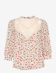 by Ti Mo - Summer Lace Top - kortermede bluser - flowers - 0