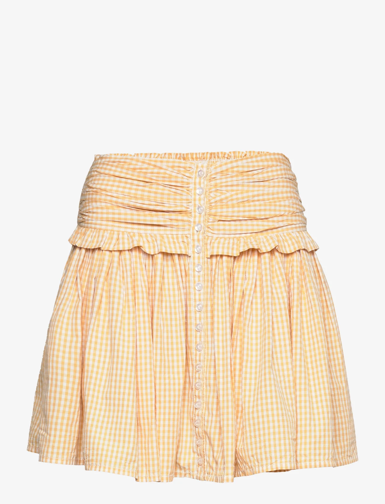 by Ti Mo - Poplin Skirt - korte nederdele - 262 - yellow checks - 0