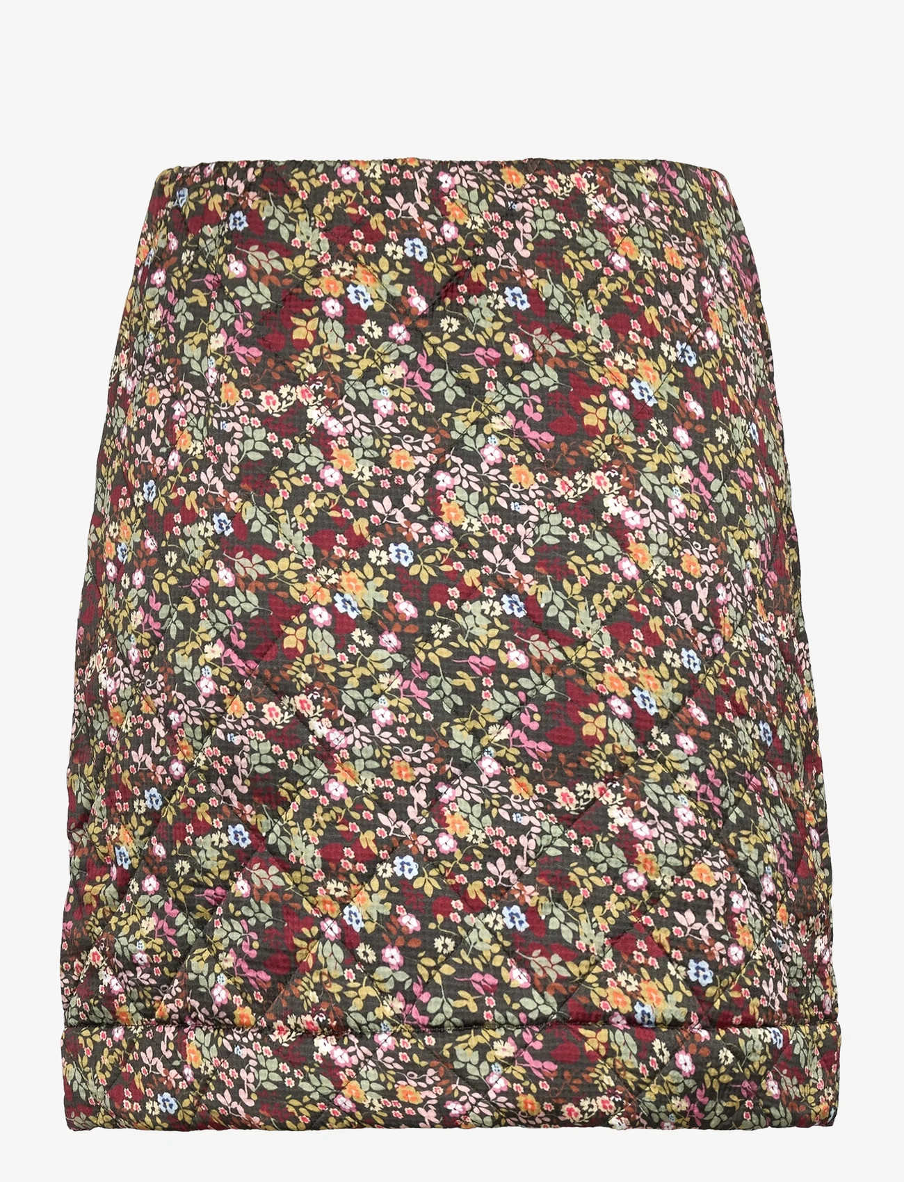 by Ti Mo - Quilted Satin Skirt - short skirts - dark blossom - 1