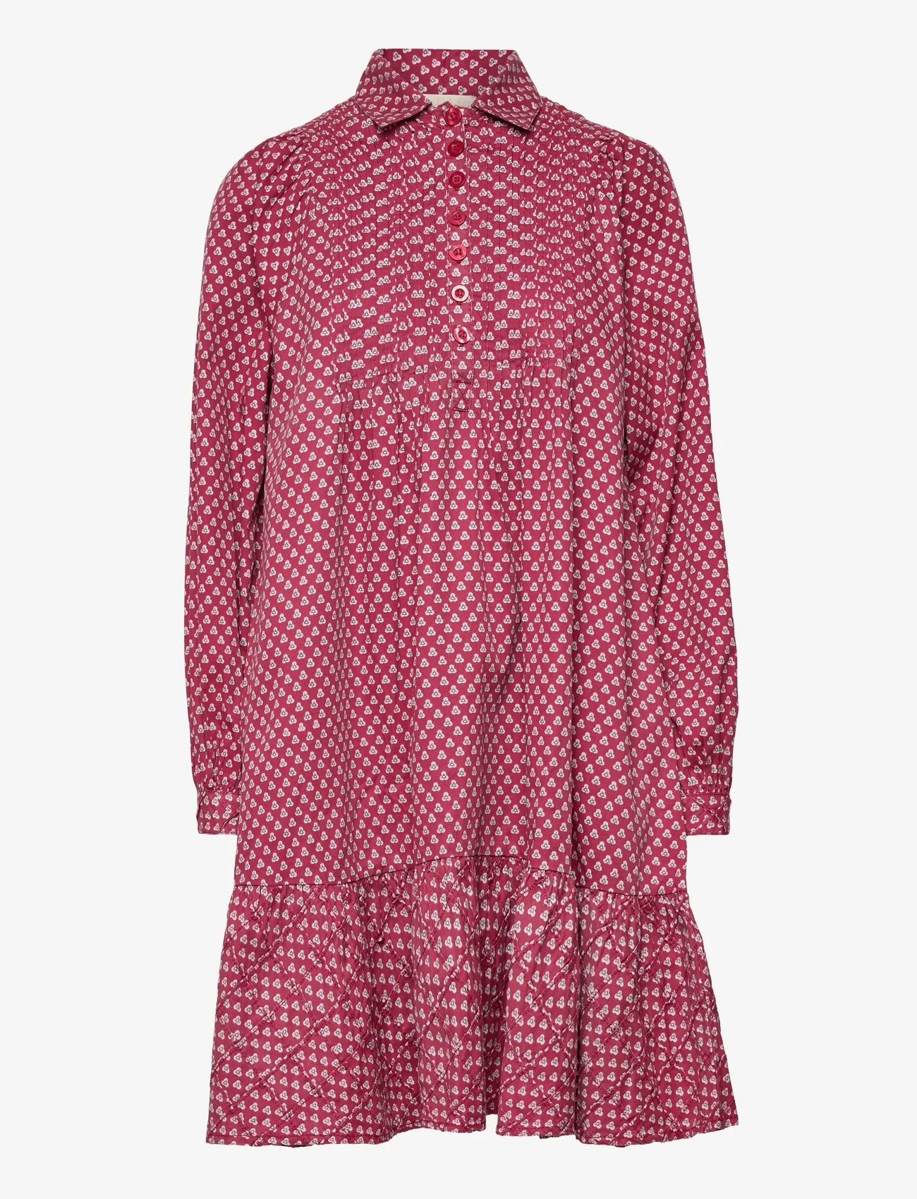 by Ti Mo - Structured Cotton Shift Dress - skjortklänningar - floral dots - 0