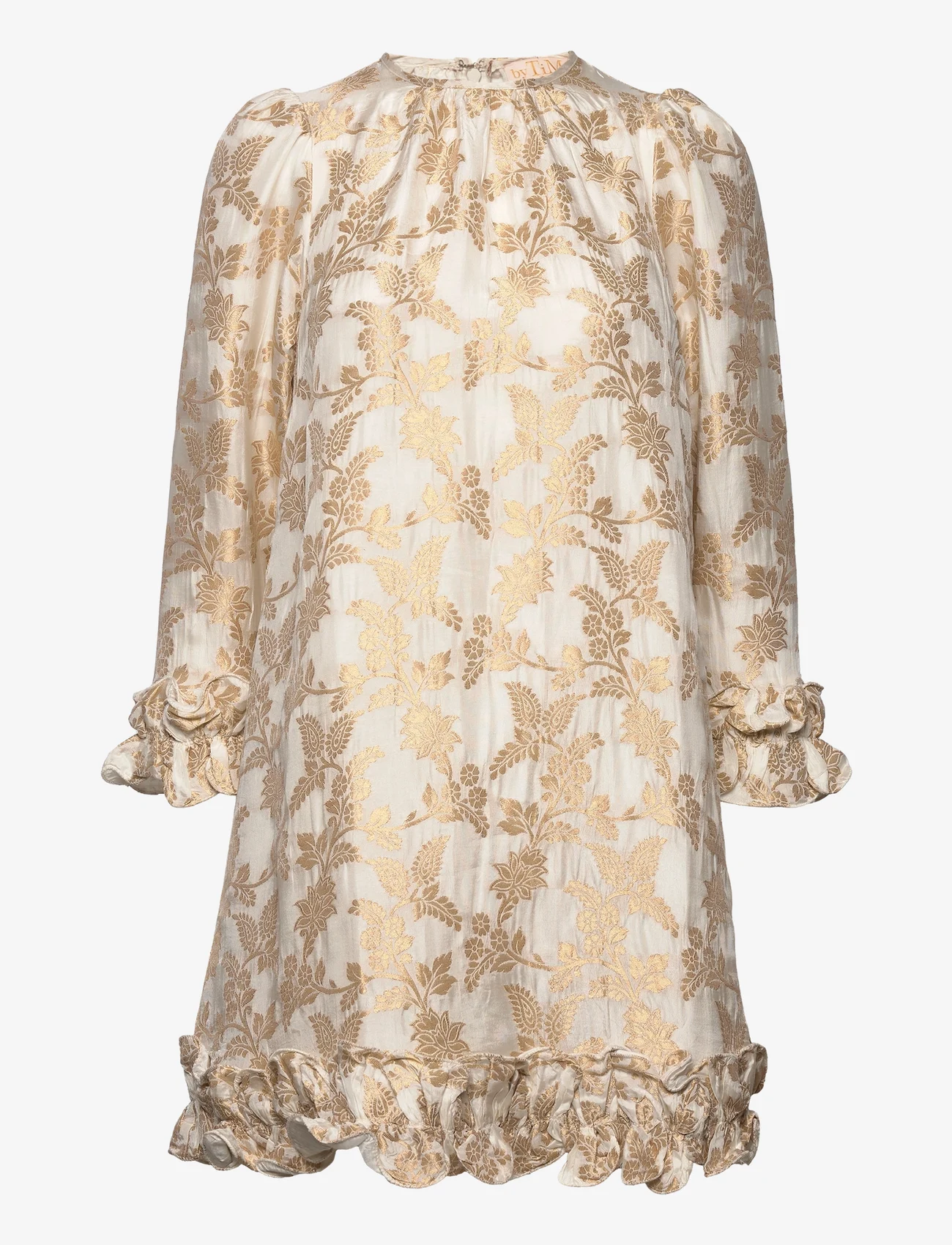 by Ti Mo - Brocade Ruffle Dress - feestelijke kleding voor outlet-prijzen - off white - 0
