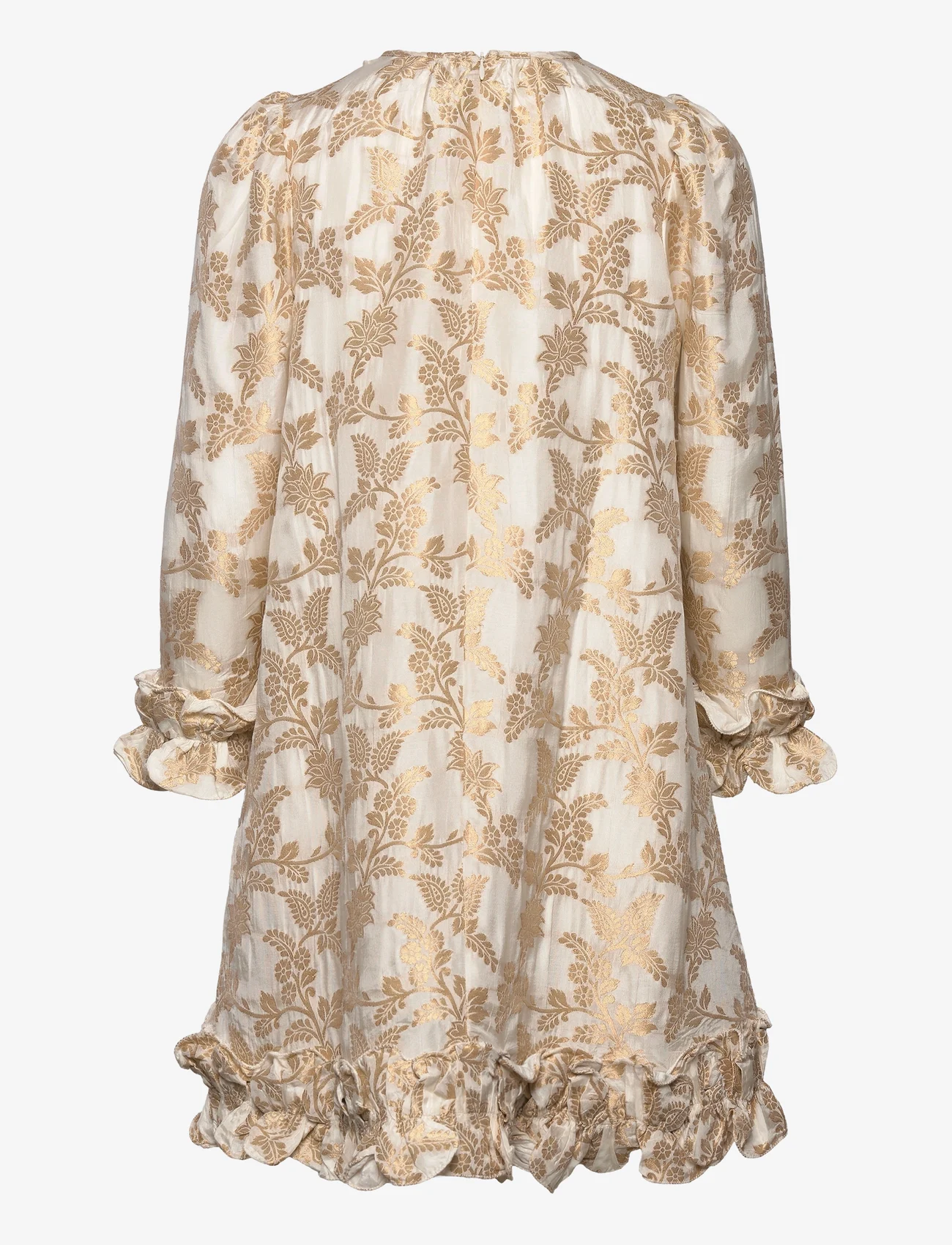 by Ti Mo - Brocade Ruffle Dress - party wear at outlet prices - off white - 1