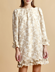 by Ti Mo - Brocade Ruffle Dress - party wear at outlet prices - off white - 2