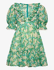 by Ti Mo - Chiffon Puffed Mini Dress - odzież imprezowa w cenach outletowych - 458 - new york blossom - 0