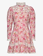 Linen Button Down Dress - 500 - PINK FLOWERS