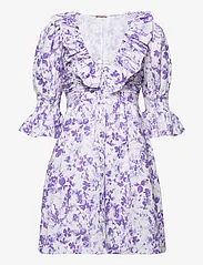 by Ti Mo - Linen V-neck Dress - kesämekot - 419 - lilac blossom - 0