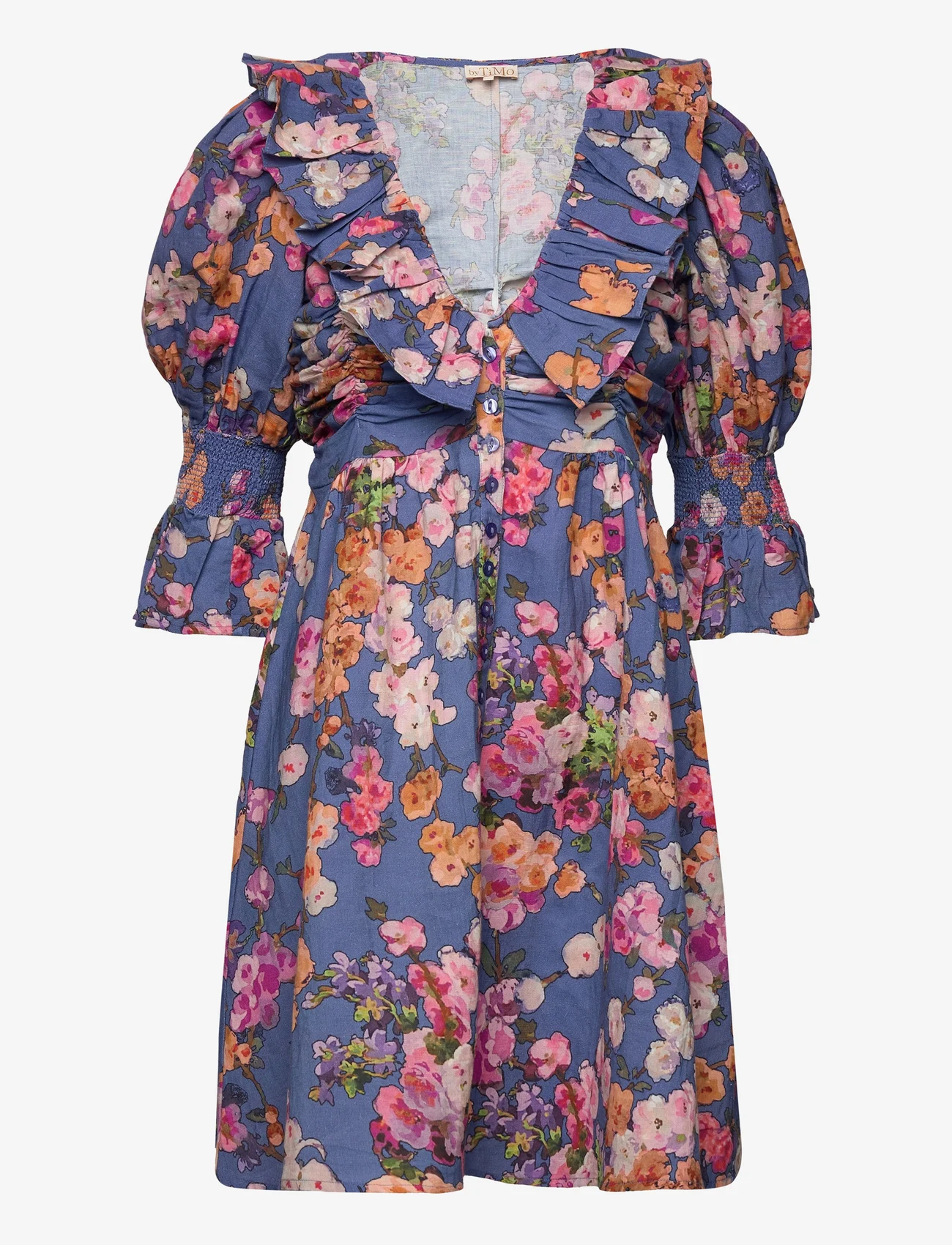 by Ti Mo - Linen V-neck Dress - vasarinės suknelės - 502 - poppy - 0