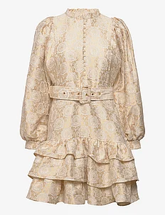 Brocade Belted Dress, by Ti Mo