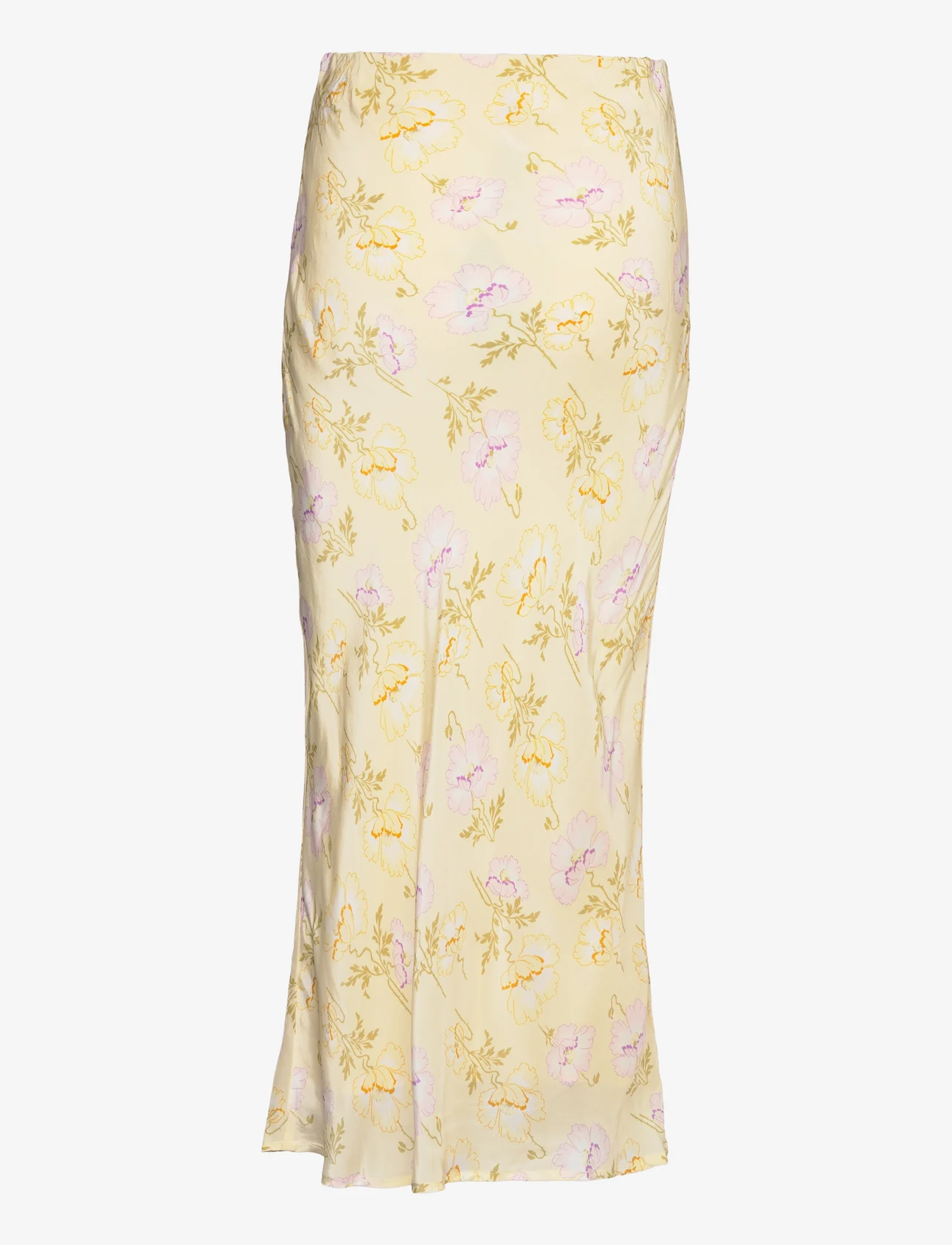 by Ti Mo - Satin Skirt - satin skirts - 553 - yellow flowers - 1