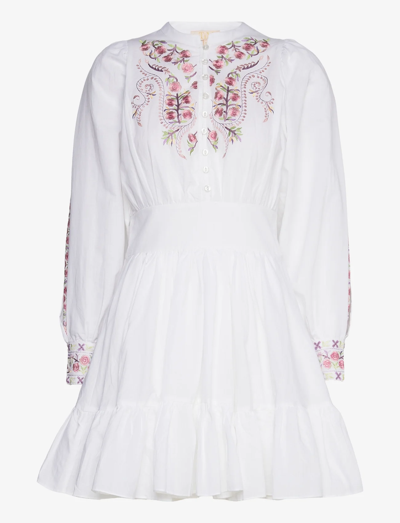by Ti Mo - Embroidery Belt Dress - skjortekjoler - 001 - white - 0