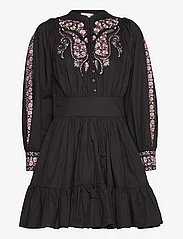 by Ti Mo - Embroidery Belt Dress - skjortekjoler - 099 - black - 0