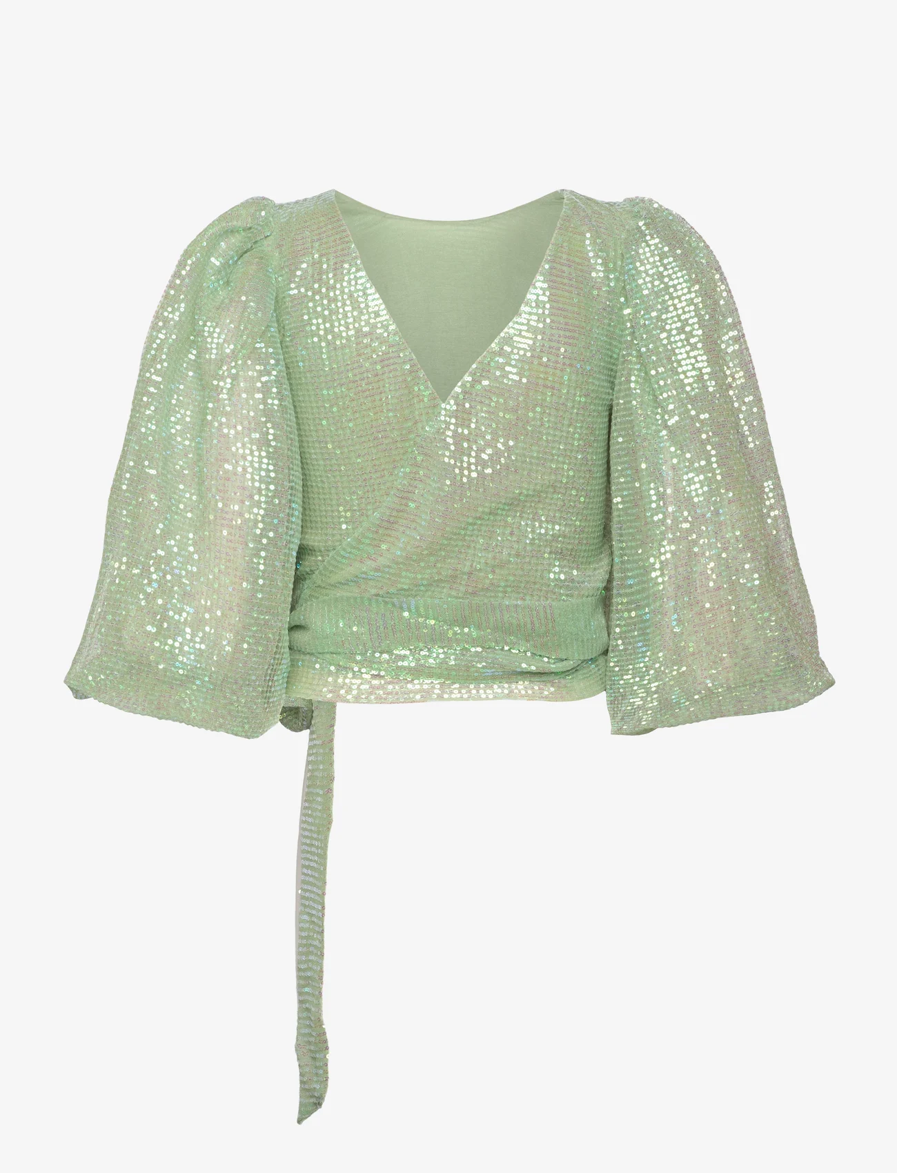 by Ti Mo - Sequins Blouse - blouses korte mouwen - 039 - green - 1