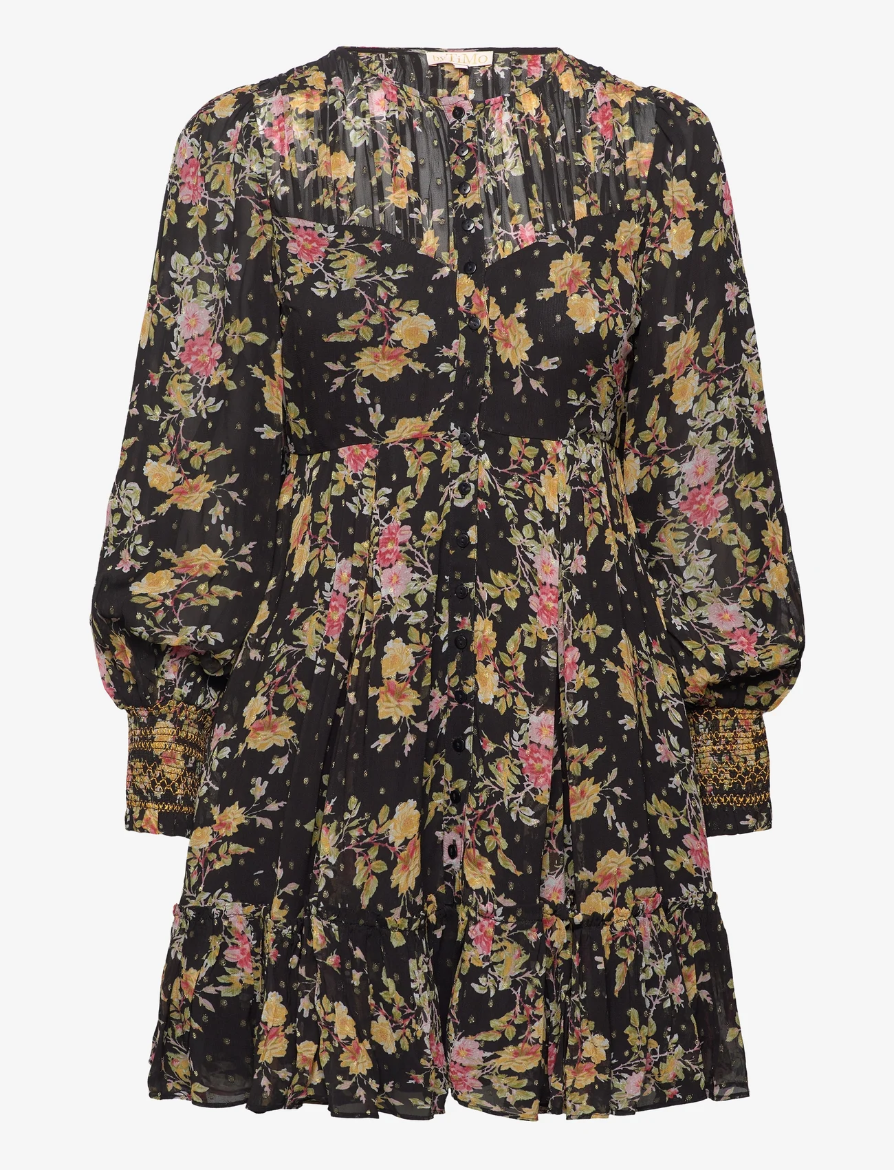 by Ti Mo - Golden Georgette Mini Dress - vasarinės suknelės - 581 - night garden - 0