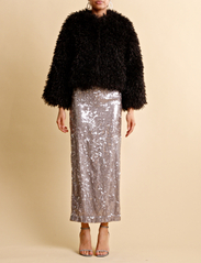 by Ti Mo - Sequins Maxi Skirt - maxi nederdele - 051 - silver - 0