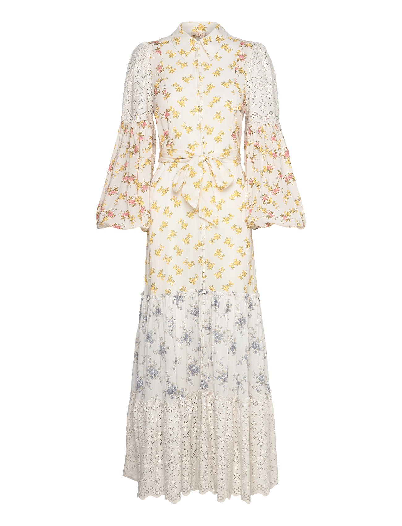 Cotton Slub Shirt Dress - 745 - FLOWER COMBO
