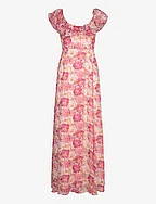 Dotted Georgette Maxi Dress - 679 - BRUSHED BLOSSOM