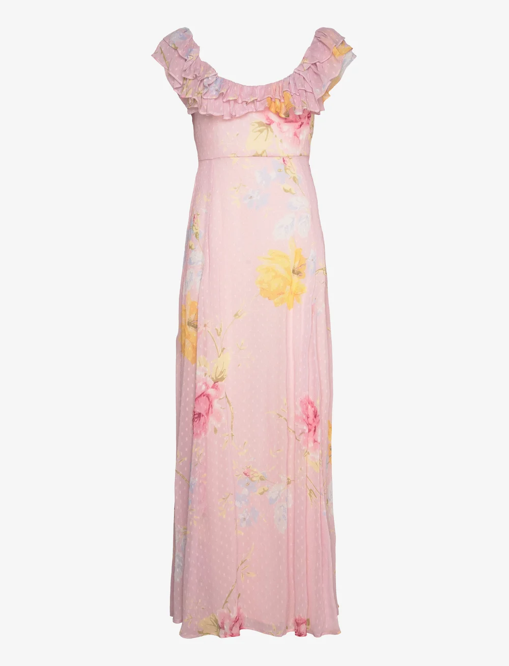 Dotted Georgette Maxi Gown in Flourish Wall Dotted Georgette Maxi Gown in Flourish Wall