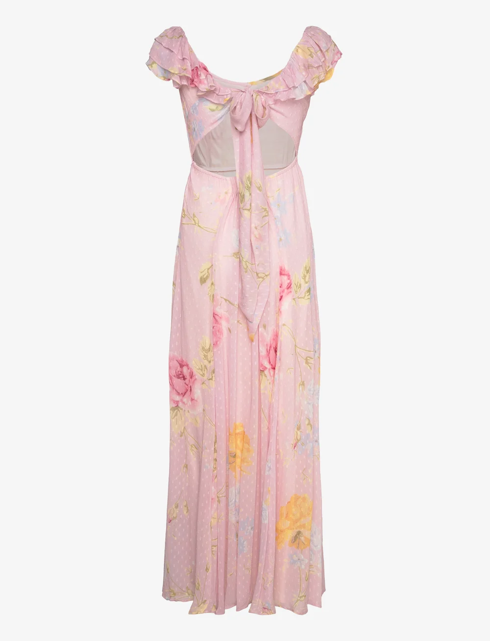 Dotted Georgette Maxi Gown in Flourish Wall Dotted Georgette Maxi Gown in Flourish Wall
