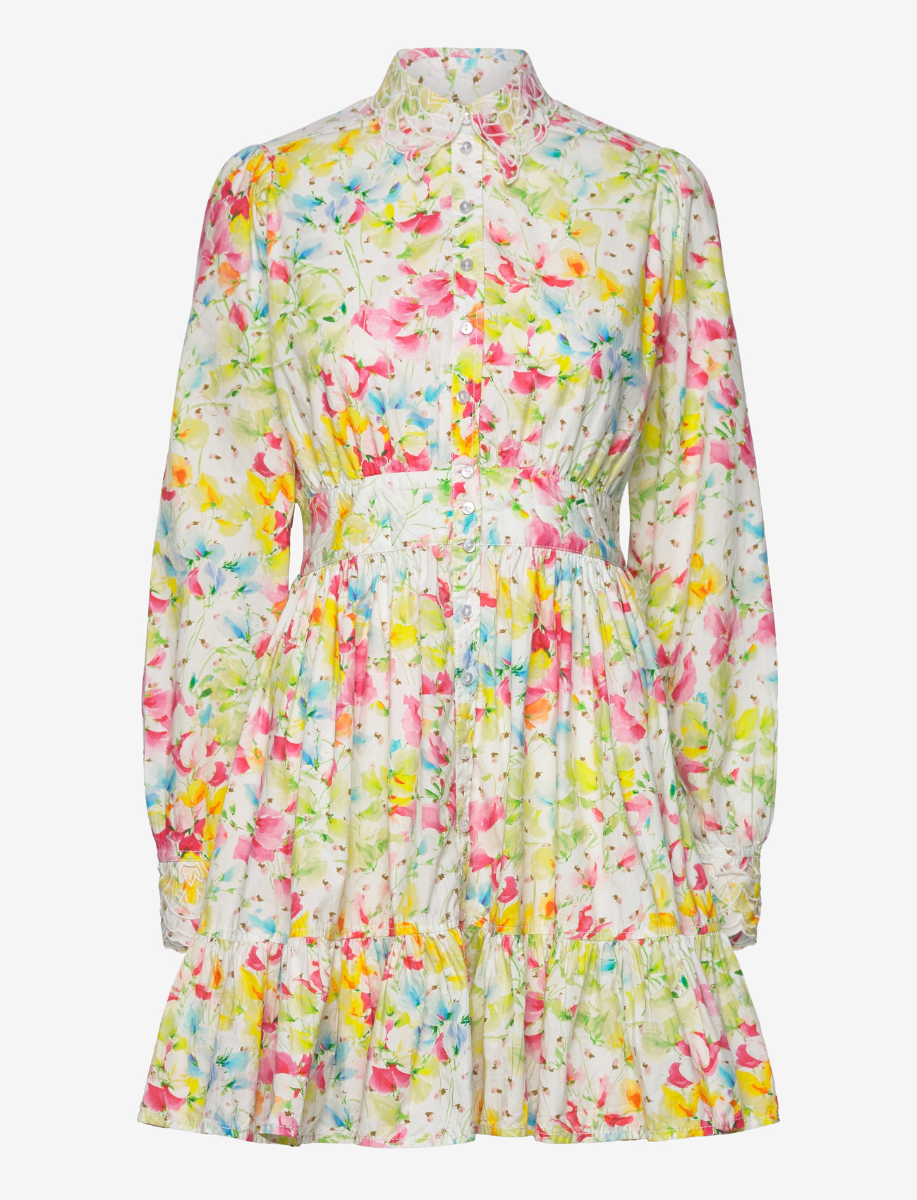 by Ti Mo - Poplin Button Down Mini Dress - sommerkjoler - 749 - flora - 0