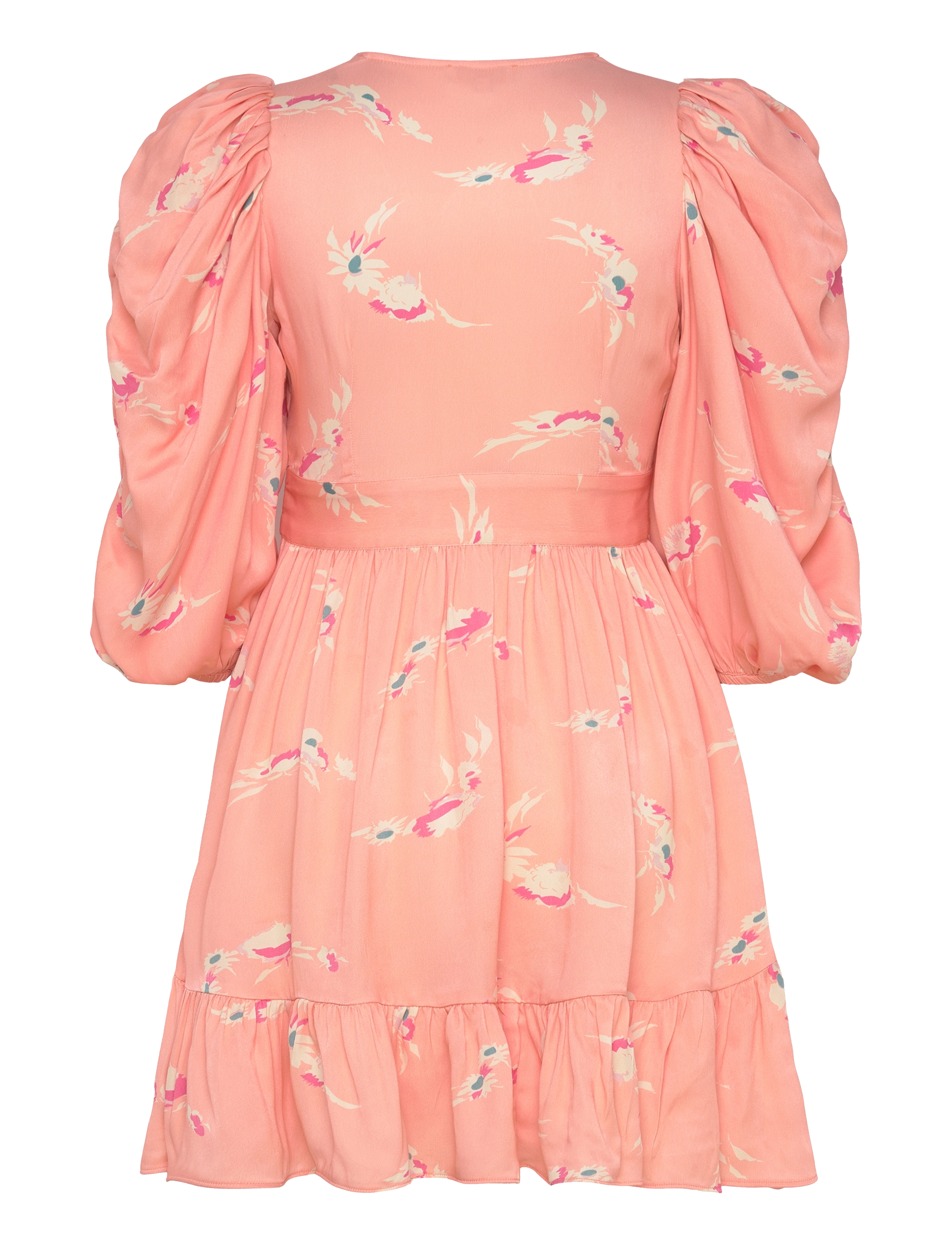 by Ti Mo - Crepe Satin Puffed Mini Dress - sommerkjoler - 708 - flowing flowers - 2