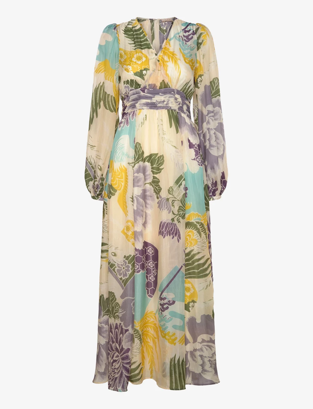 by Ti Mo - Cupro Rouching Gown - selskapskjoler - 162 - blue wallpaper - 0