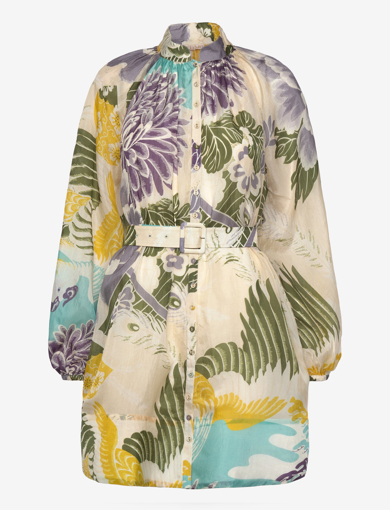 by Ti Mo - Cupro Button-Down Dress - hemdkleider - 162 - blue wallpaper - 0