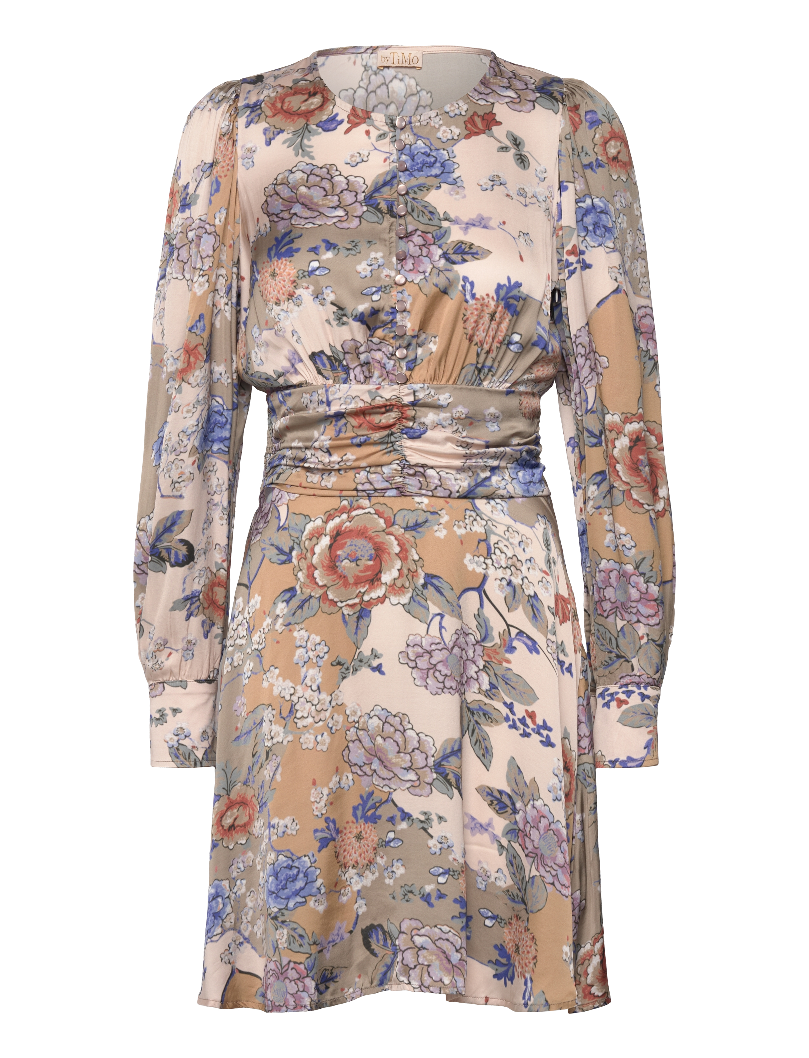 by Ti Mo Satin Mini Dress - Kleidung - 860 - BOTANICAL GARDEN / beige