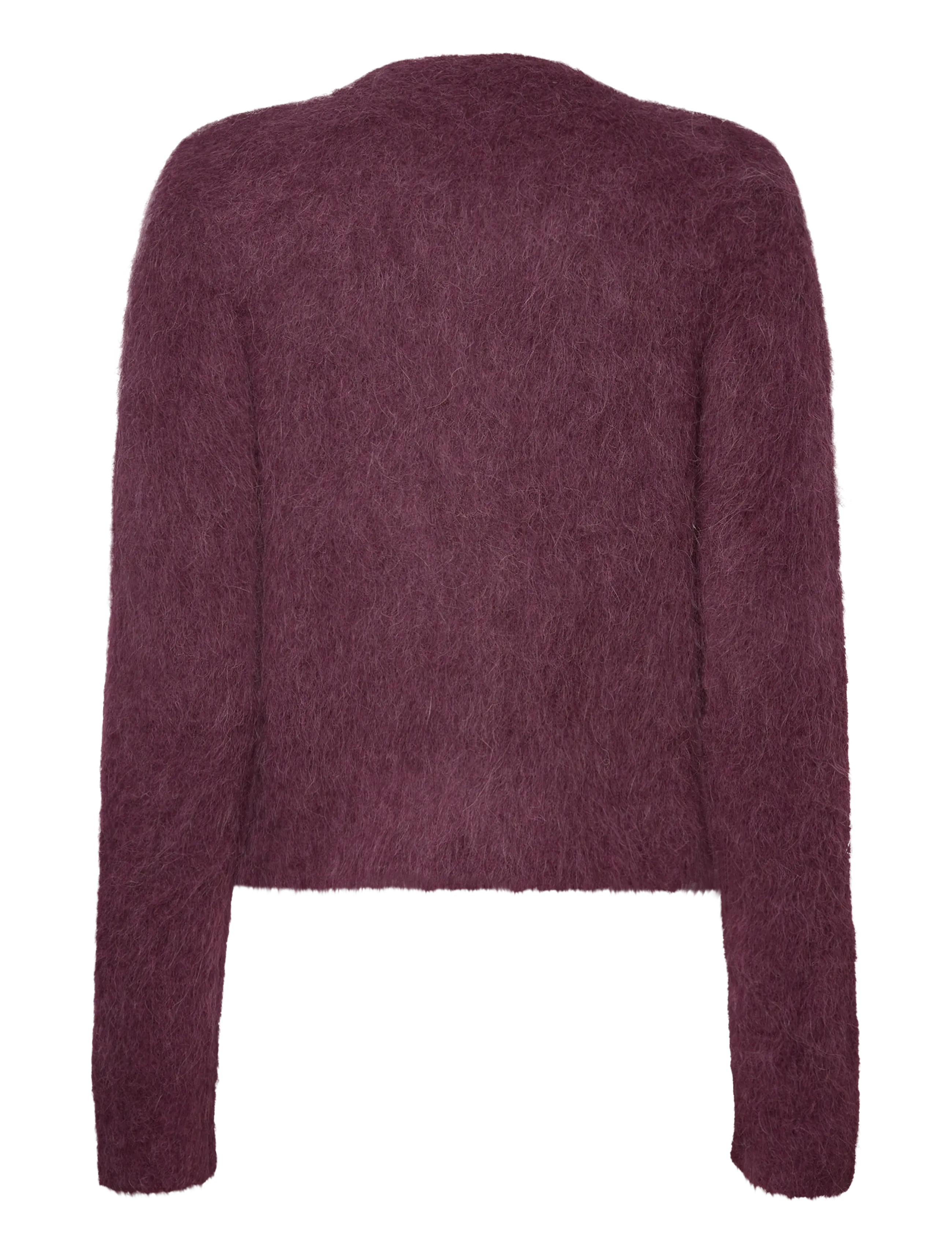 by Ti Mo - Hairy Knit Jacket - kardiganid - 043 - burgundy - 1