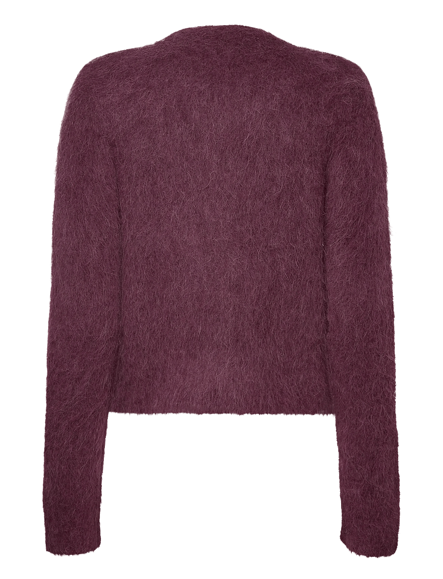 by Ti Mo - Hairy Knit Jacket - cardigans - 043 - burgundy - 1