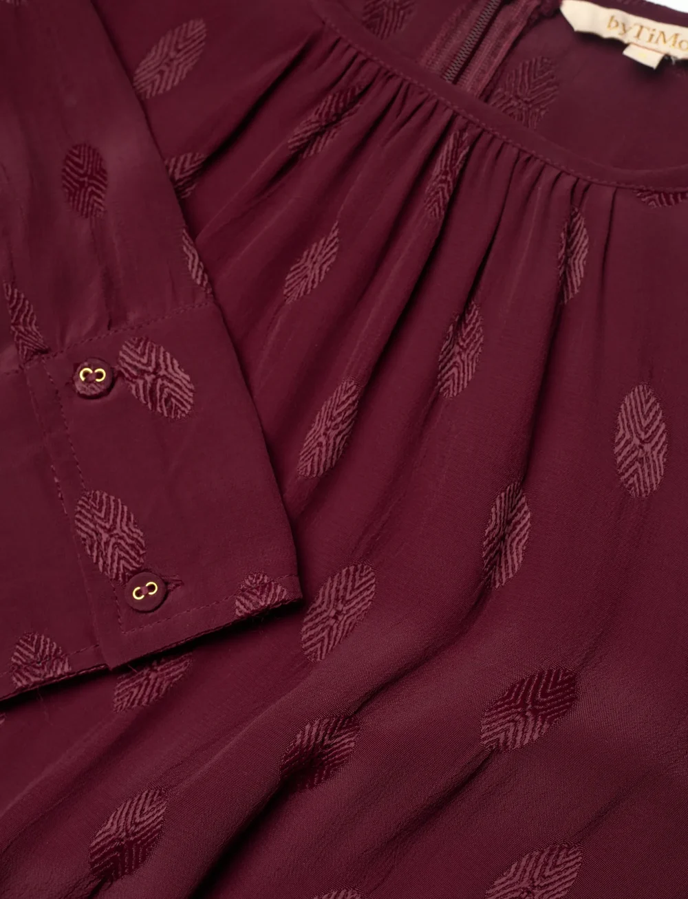 by Ti Mo - Viscose Mini Dress - cocktailklänningar - 043 - burgundy - 2