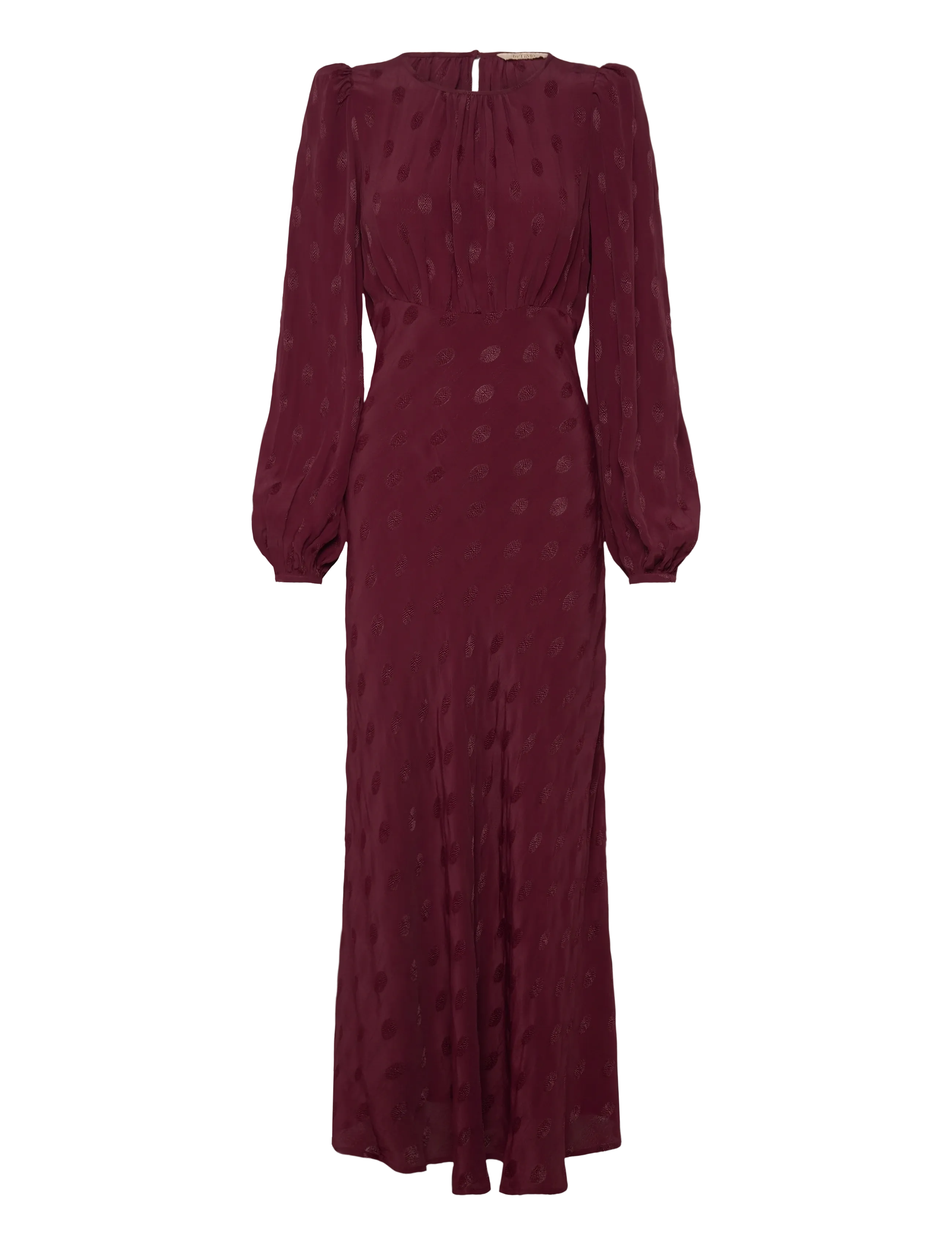 by Ti Mo Viscose Midi Dress - Dresses - 043 - BURGUNDY / burgundy