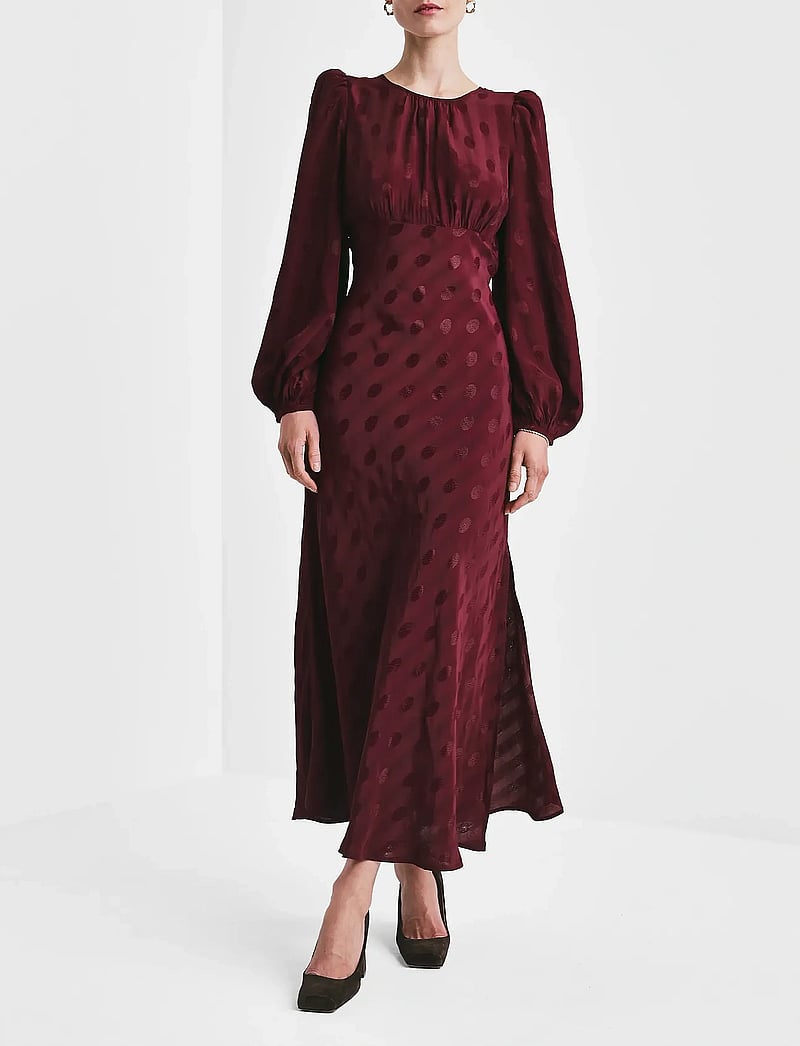 by Ti Mo - Viscose Midi Dress - midi-kleider - 043 - burgundy - 4