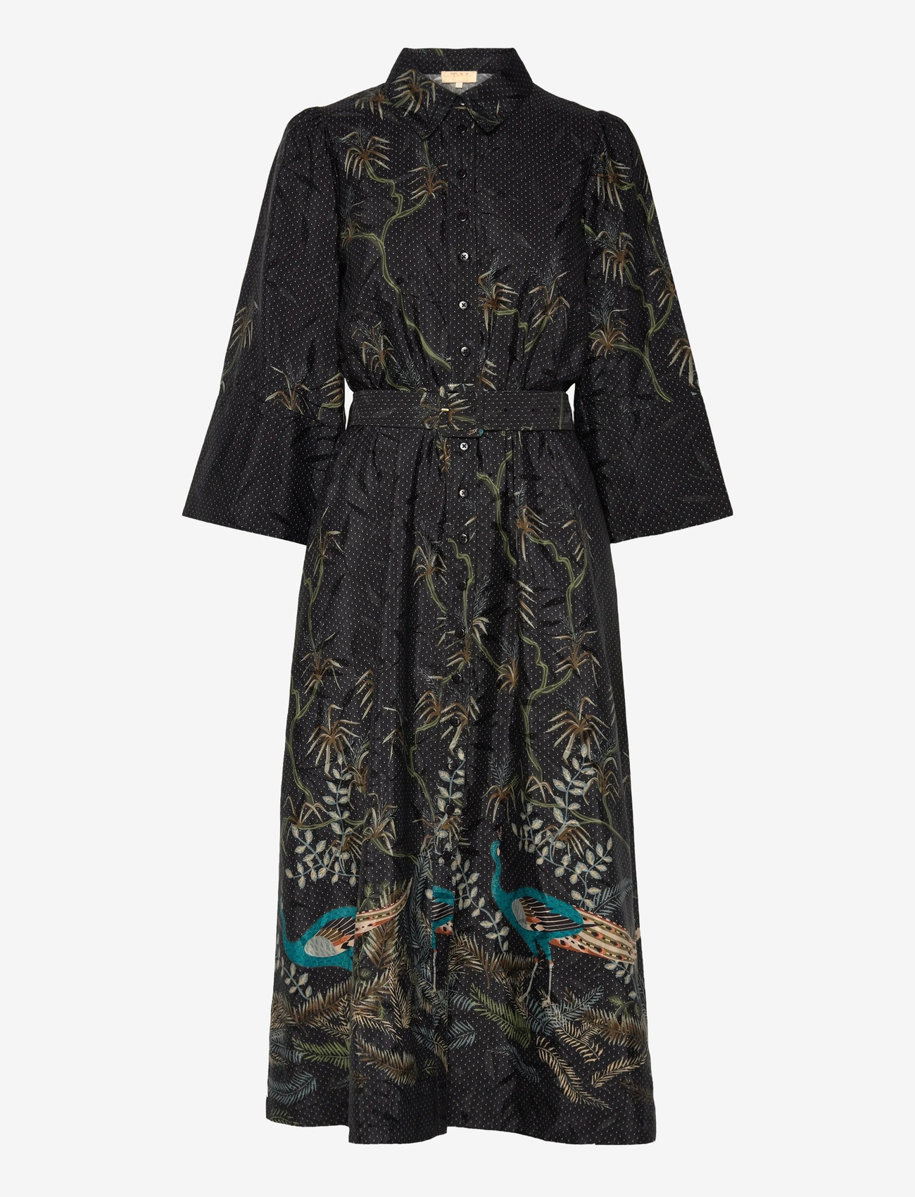 by Ti Mo - Jacquard Belt Dress - 376 - blue peacock - 1
