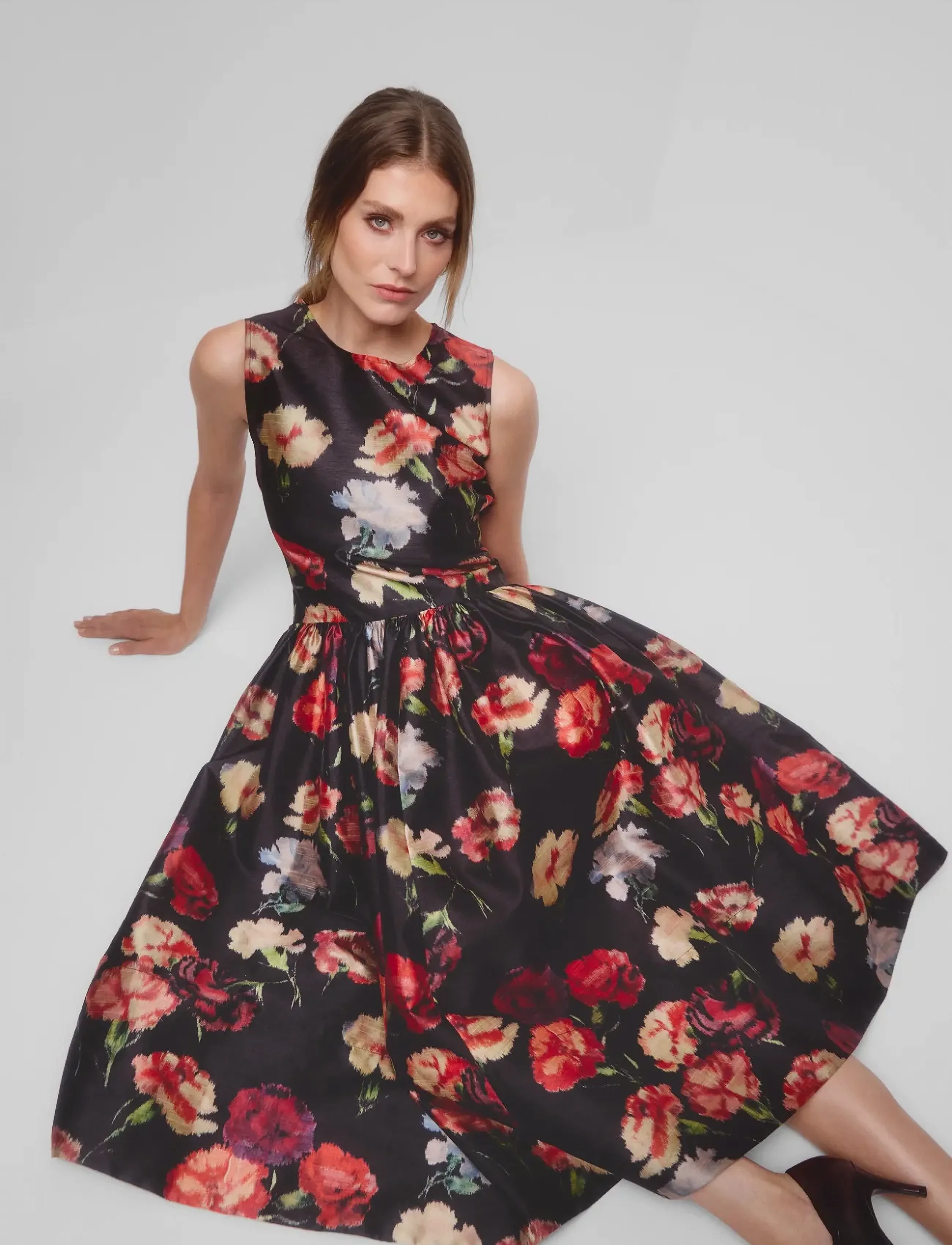 by Ti Mo - Taffeta Midi Dress - 393 - poppy - 3