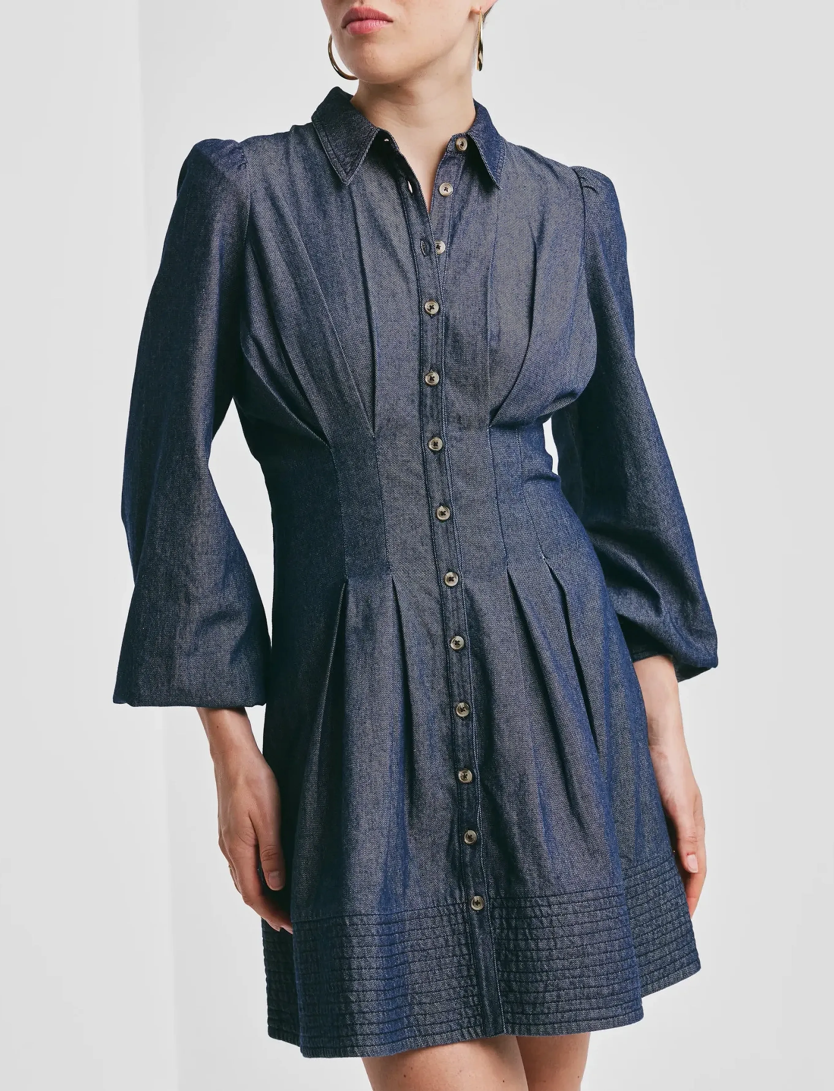 by Ti Mo Denim Fitted Dress, XL, Designer, Blau - Short Frauen