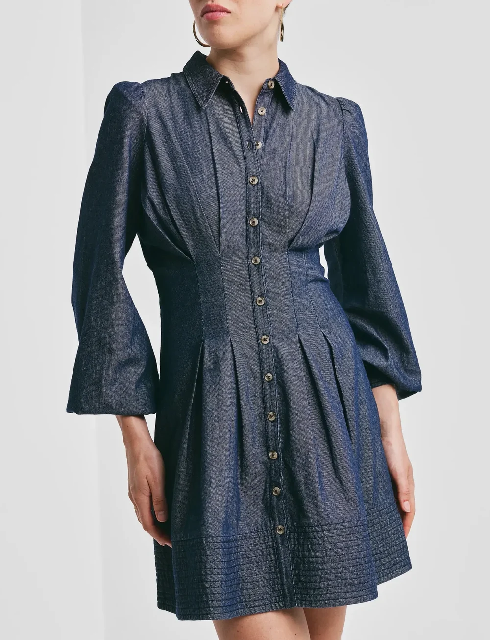 by Ti Mo - Denim Fitted Dress - jeansklänningar - 095 - dark blue - 0