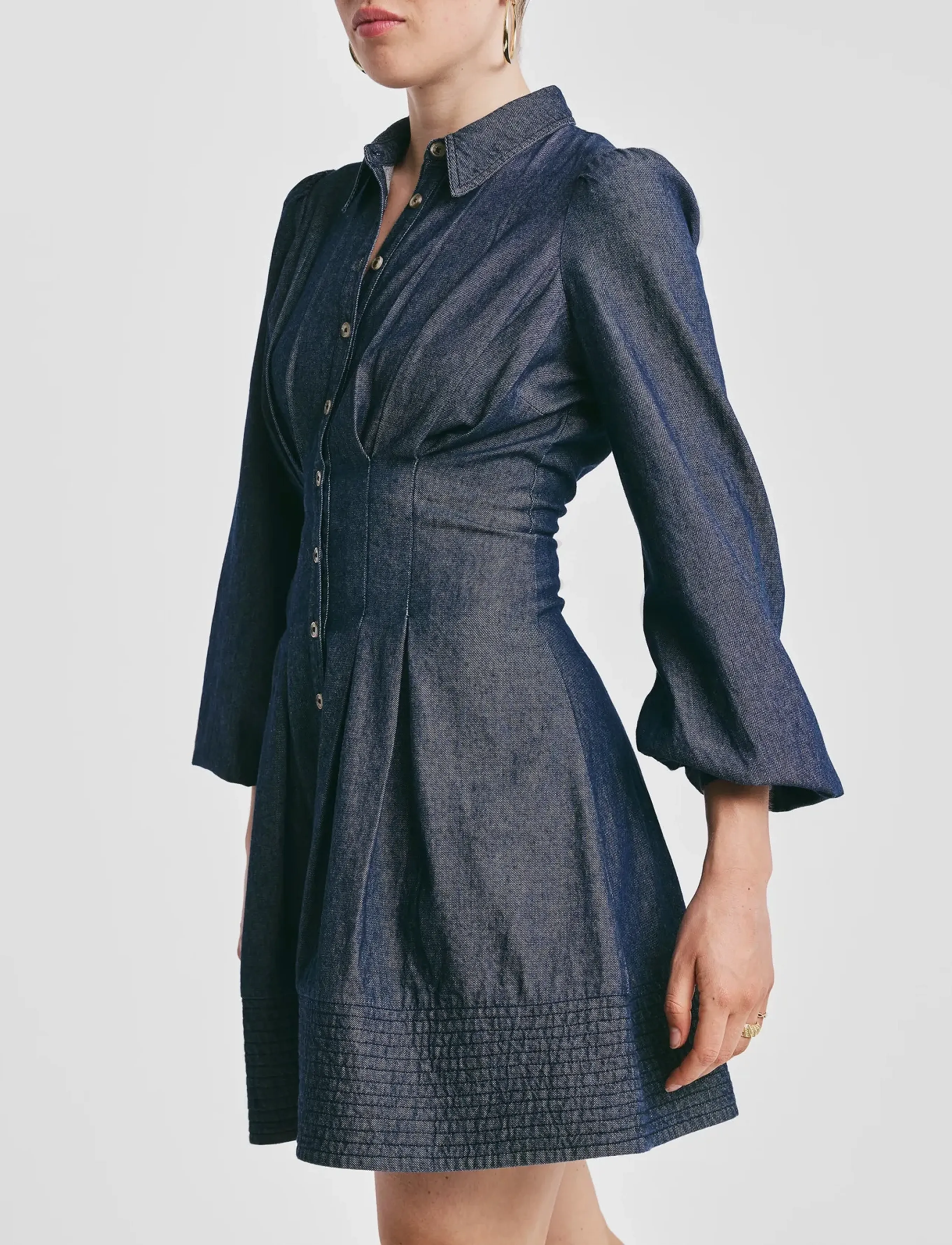 By Ti Mo Denim Fitted Dress skjortklänningar dam – bild 2
