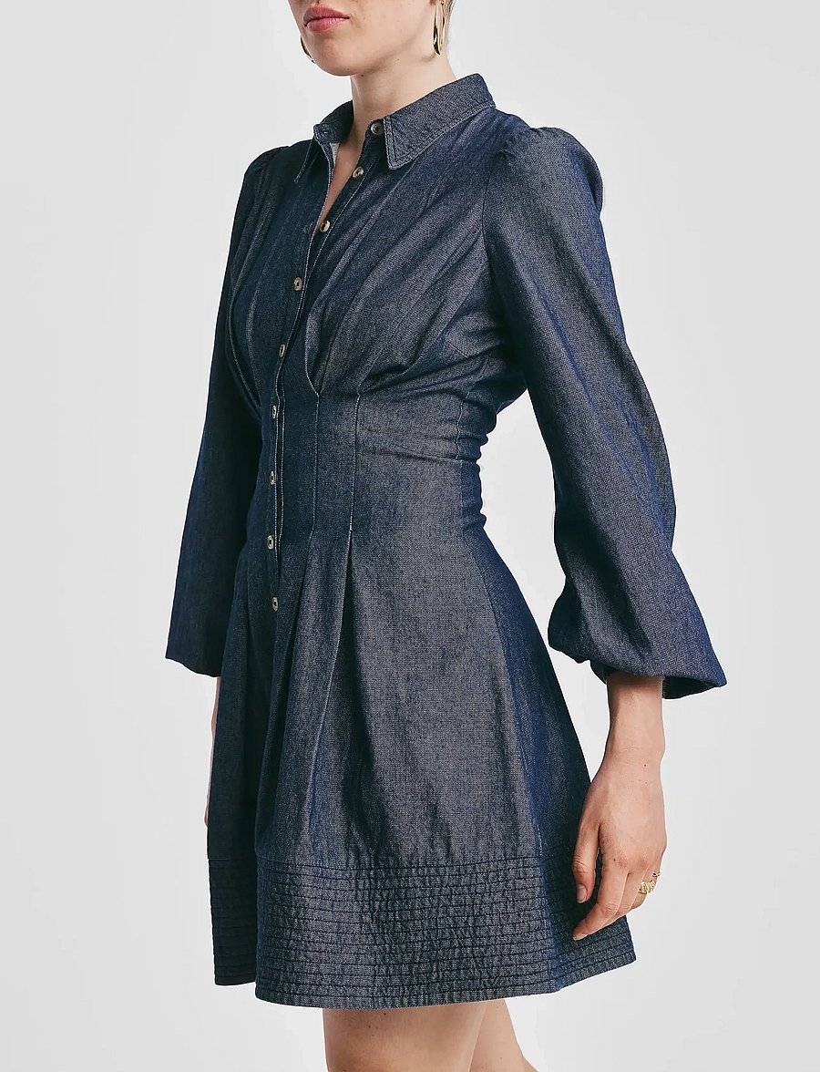 by Ti Mo - Denim Fitted Dress - jeansklänningar - 095 - dark blue - 3