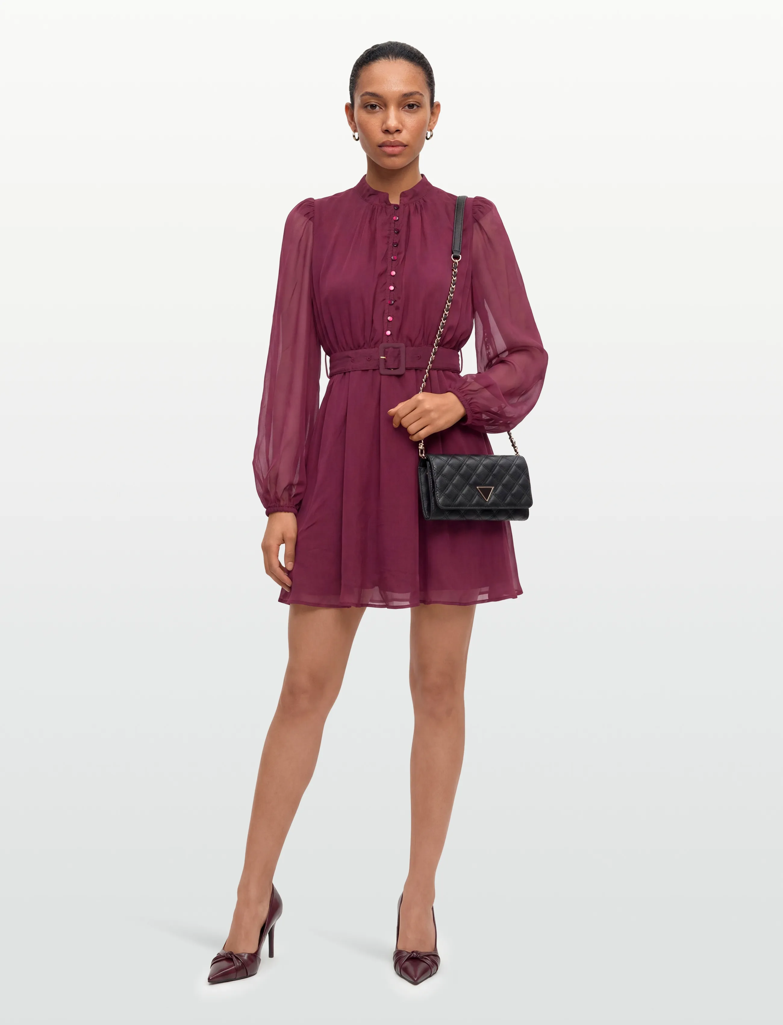 by Ti Mo Organza Mini Dress, L, Dresses, Burgunderrot - Short Frauen