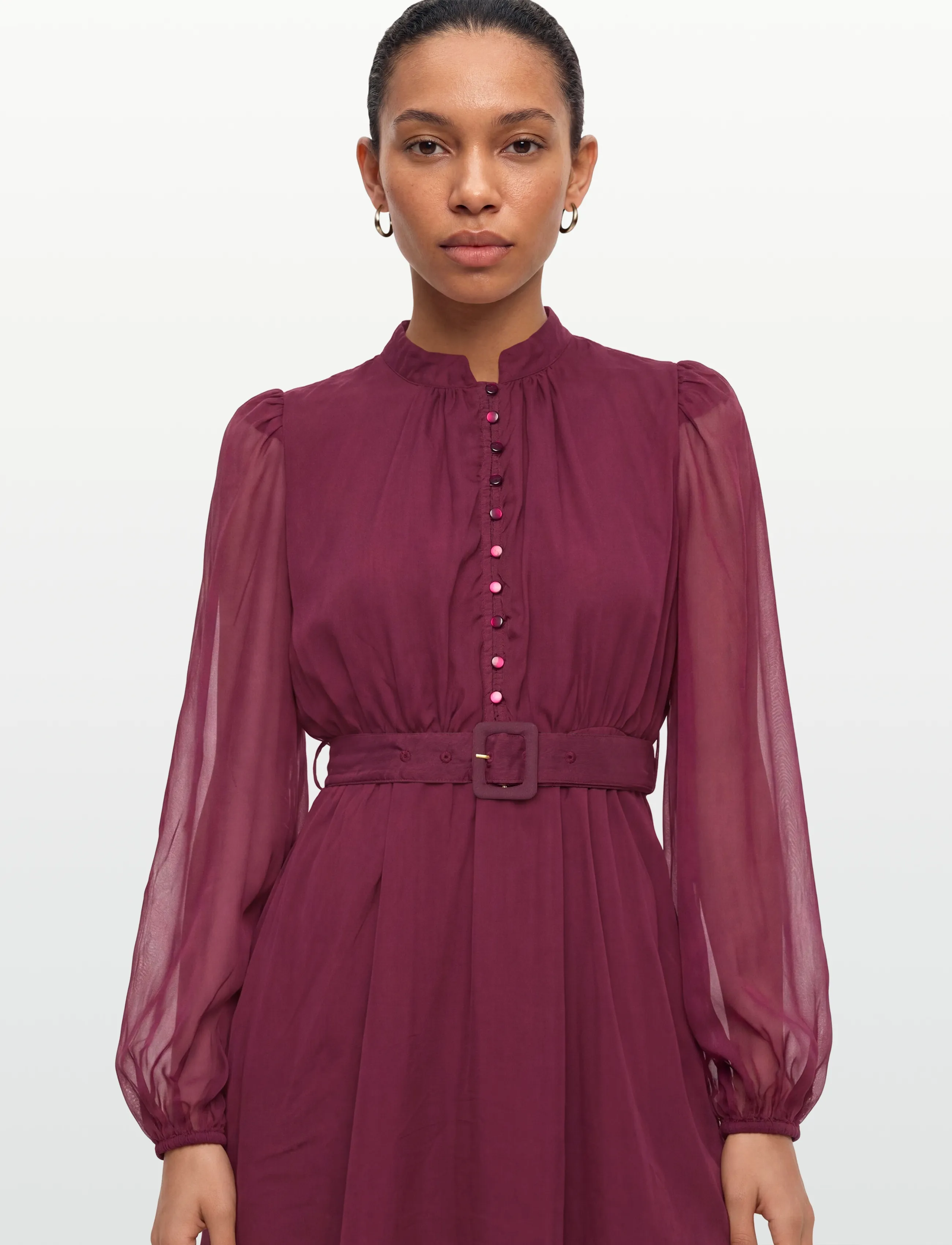by Ti Mo - Organza Mini Dress - short dresses - 043 - burgundy - 3