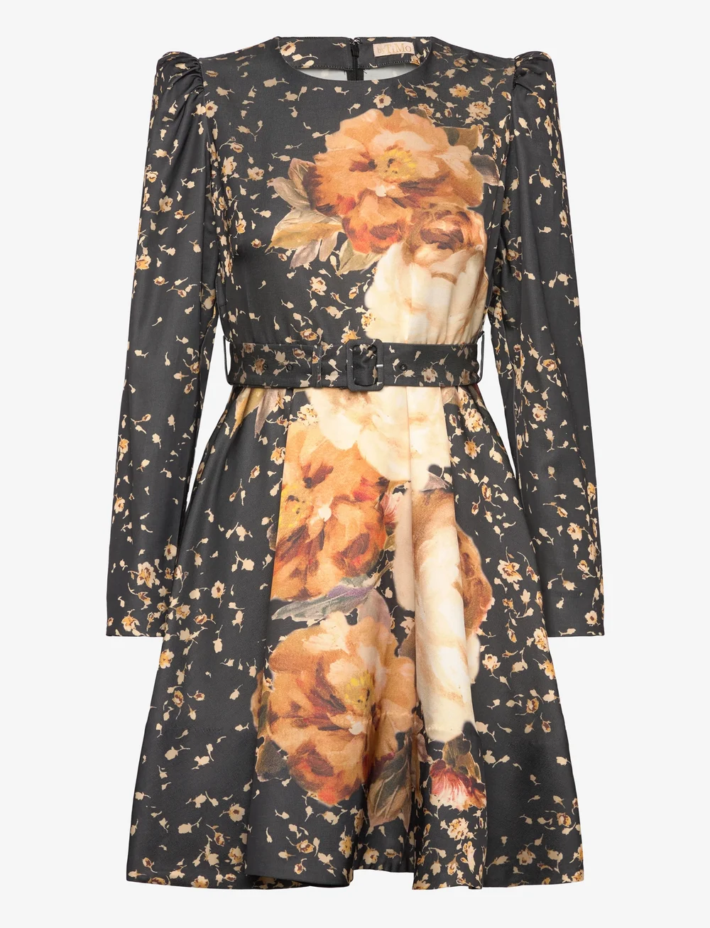 by Ti Mo - Tailored Satin Belt Dress - festklänningar - 530 - black rose - 1