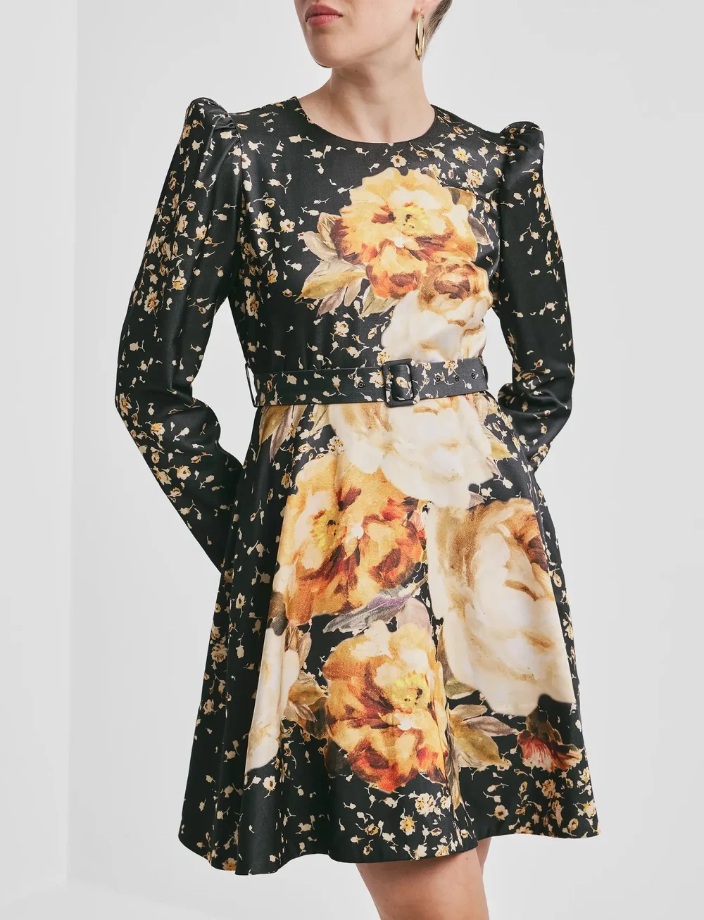 by Ti Mo - Tailored Satin Belt Dress - festklänningar - 530 - black rose - 0