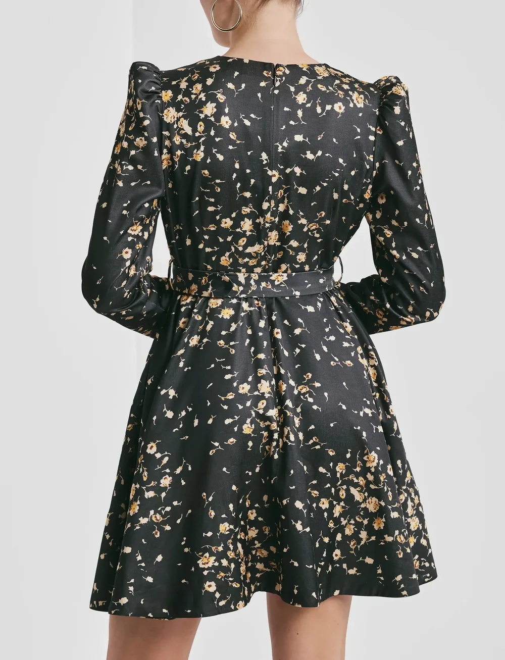 by Ti Mo - Tailored Satin Belt Dress - festklänningar - 530 - black rose - 4