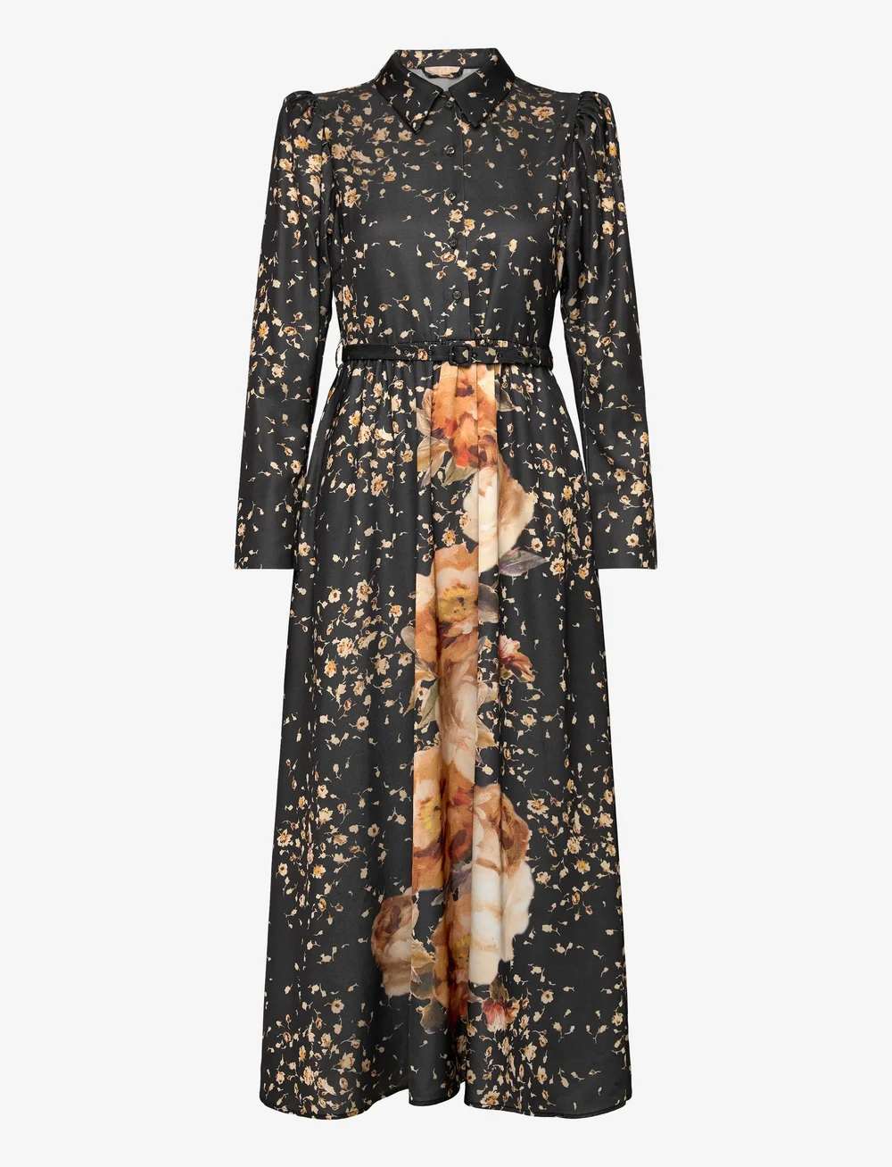 by Ti Mo - Tailored Satin Shirt Dress - skjortekjoler - 530 - black rose - 1