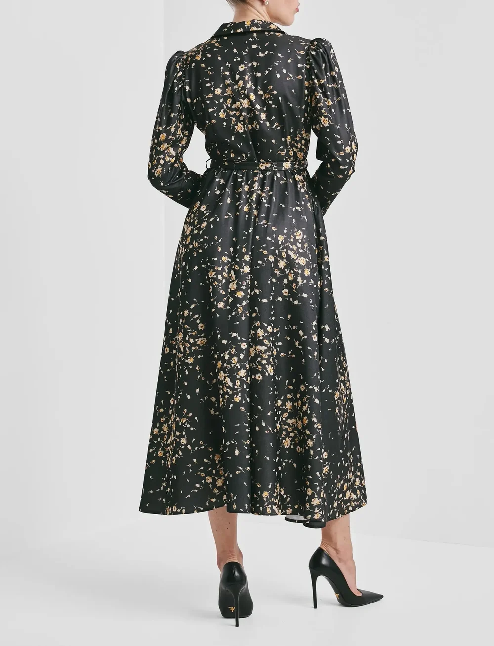 by Ti Mo - Tailored Satin Shirt Dress - skjortekjoler - 530 - black rose - 3