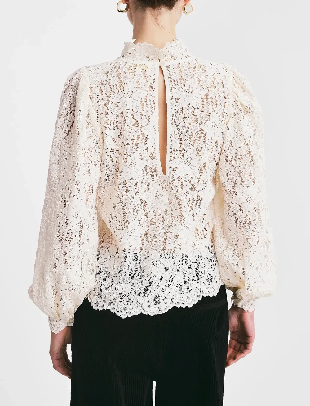 by Ti Mo - Lace Blouse - långärmade blusar - 002 - vintage white - 3