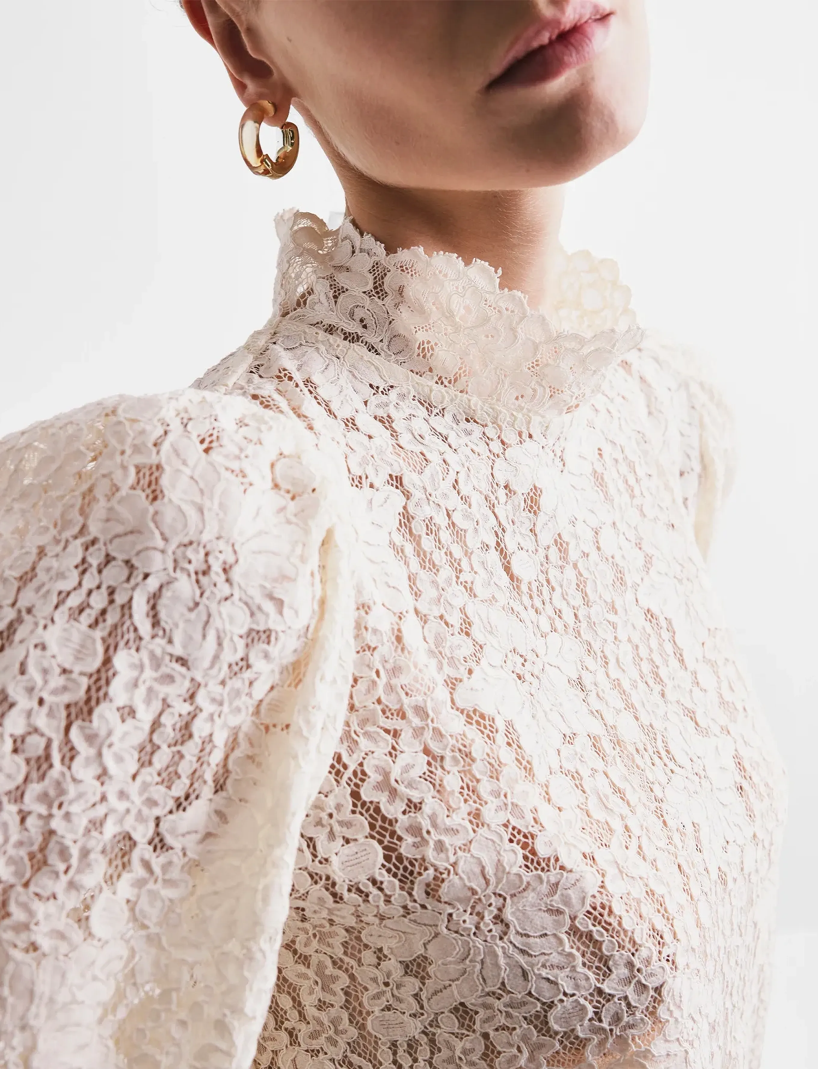 by Ti Mo - Lace Blouse - blouses met lange mouwen - 002 - vintage white - 4